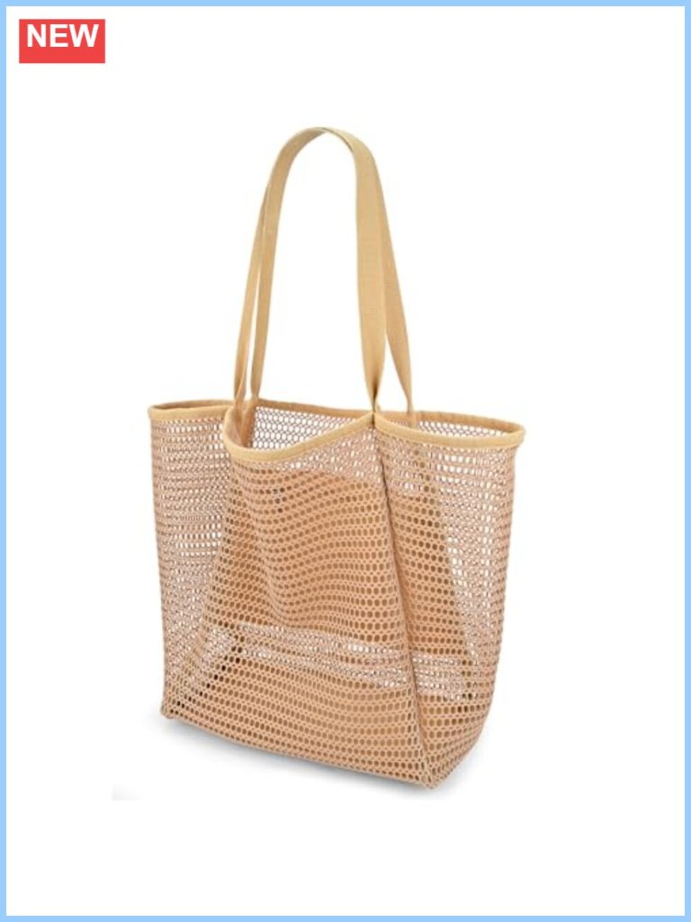Mesh Beach Bag Foldable Nylon Hobo Tote Sandproof Zipper Pocket